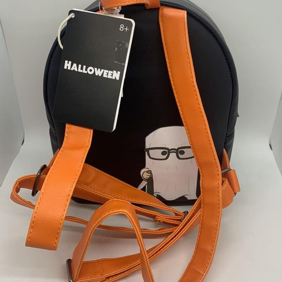 Loungefly NEW Halloween Michael Meyers Black Orange White Backpack Pumpkin - Picture 9 of 10